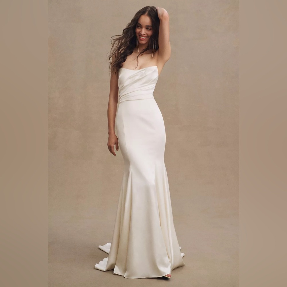 WILLOWBY BY WATTERS ELYNOR STRAPLESS SATIN MERMAID WEDDING GOWN
